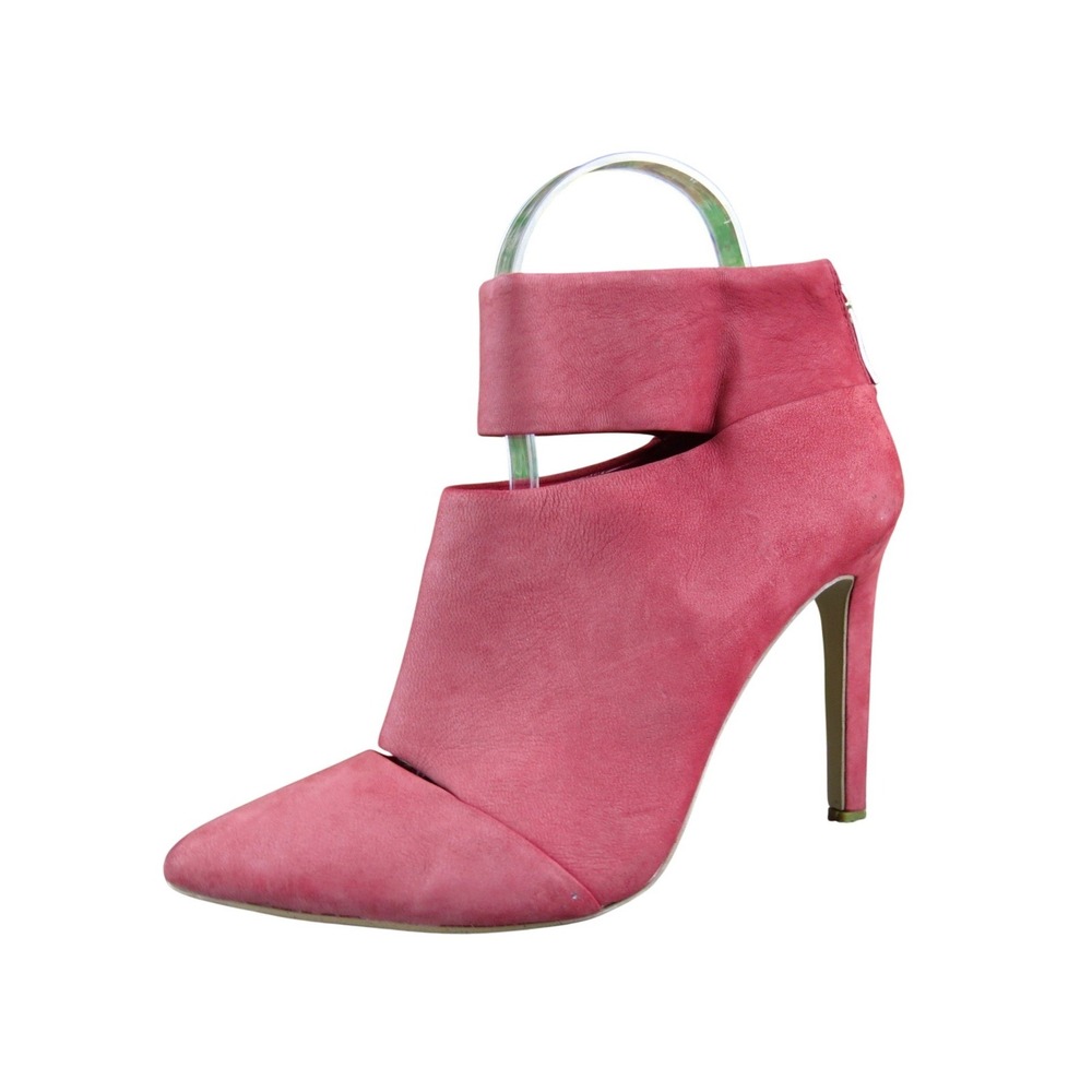 BCBGeneration Carolyn Women's 7 Red Suede Cutout Bootie High Heel Dressy